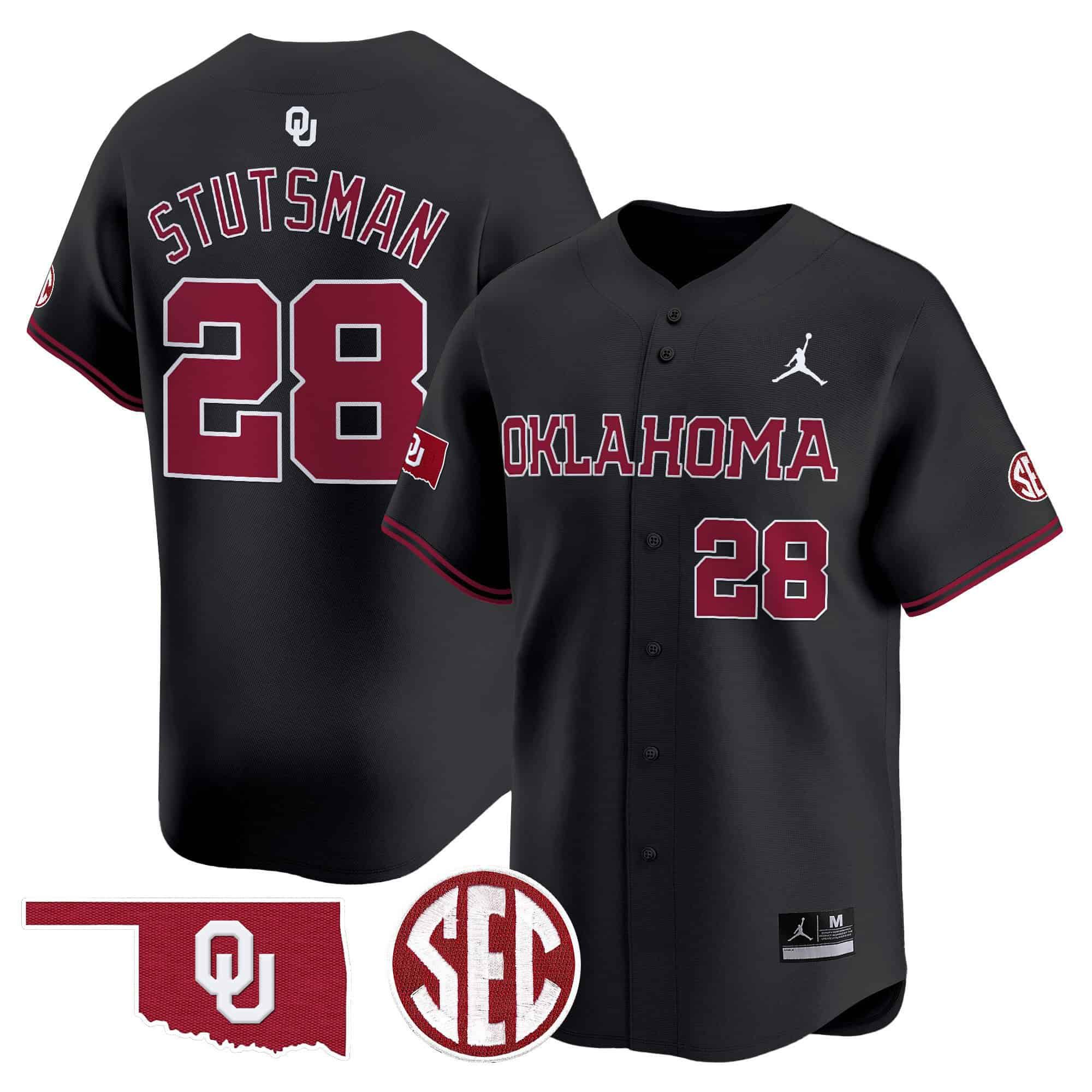 Men Oklahoma Sooners #28 Stutsman Black 2024 Vapor Premier Limited NCAA Jersey